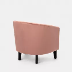 Poltrona 68x70h cm in velluto rosa antico e gambe nere - Manera