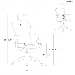 Sedia da Ufficio Ergonomica Nebula, cuscino lombare.