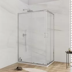 Mensola per doccia angolare 2 ripiani con ventose 23x23x42 cm porta oggetti