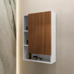 Pensile bagno 50x75 h cm cannettato con anta dx noce maior - Tayga