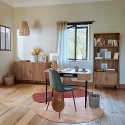 Libreria 80x40 cm con ripiani e 2 ante in legno cannettato - Dhana