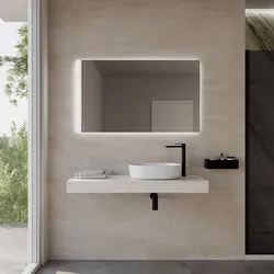 Mensolone bagno 10 h sospeso 120 cm in legno rovere bianco - Plain