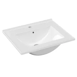Lavabo da incasso monoforo 60x50 cm bianco lucido - Valley