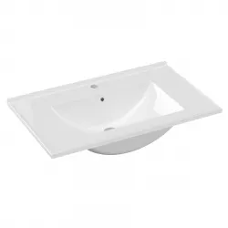 Lavabo da incasso monoforo 80x50 cm bianco lucido - Valley