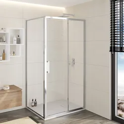 Box doccia 85x100 cm scorrevole vetro trasparente anticalcare profilo cromo 195h - Moritz
