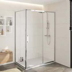Box doccia 85x135 cm scorrevole vetro trasparente anticalcare profilo cromo 195h - Moritz