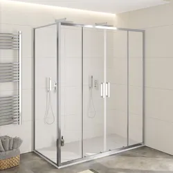 Box doccia 85x160 cm doppio scorrevole vetro trasparente anticalcare profilo cromo 195h - Moritz
