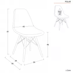 Set 4 sedie senape trasparente gambe in legno - Polar