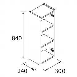 Oxford pensile bagno sospeso 30x85 cm bianco lucido con un'anta - Abitare