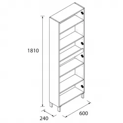 Colonna bagno con 1 anta 34x162x25 cm bianco lucido