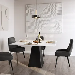 Tavolo quadrato 130 cm con piano in ceramica effetto marmo bianco lucido - Martins