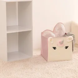 Cubo contenitore 29x29 cm rosa con unicorno - Kids