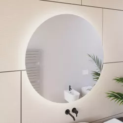 Specchio da bagno tondo Ø 100 cm luce fredda - Amede