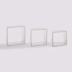 Set 3 cubi pensili in legno bianco - Brasilia