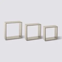 Set 3 cubi pensili in legno effetto rovere grigio - Brasilia