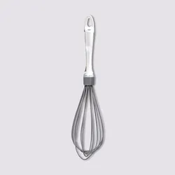 Frusta da cucina 30h cm rivestita in silicone grigio e manico trasparente