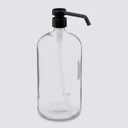 Dispenser dosatore per sapone 1 litro in vetro trasparente - Semply