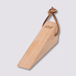 Set 2 fermaporta in legno naturale