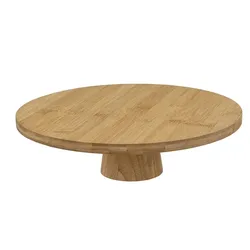 Alzata rotonda 28 cm in legno di bambù naturale