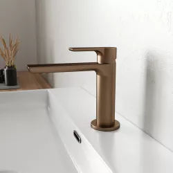 Miscelatore lavabo senza scarico rame satinato - Coral