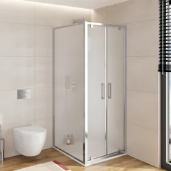 Box doccia 80x90 cm doppio battente vetro opaco profilo cromo 195h - Moritz