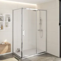 Box doccia 85x135 cm anta scorrevole vetro opaco profilo cromo 195h - Moritz