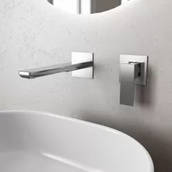 Miscelatore lavabo a muro cromato - Reef