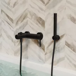 Miscelatore esterno vasca con doccino nero opaco - Sand
