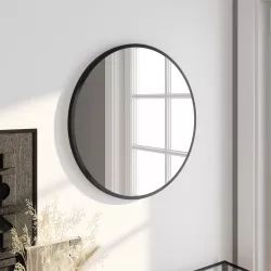 Specchio da interno tondo Ø 60 cm con cornice nera - Chablis