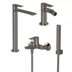 Set miscelatore lavabo alto con bidet ed esterno vasca con doccino - Coral