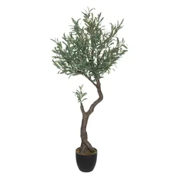 Pianta artificiale 150h cm di olivo con vaso nero