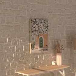 Decorazione da parete 50x70h cm in tessuto multicolore con cornice