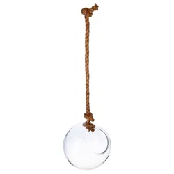 Vaso sospeso rotondo 20 cm sfera di vetro con corda