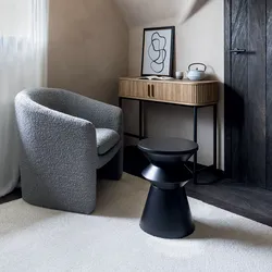 Tavolino totem rotondo 36 cm in metallo nero - Sloanne