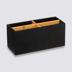 Organizer da scrivania 20x8 cm in legno nero e naturale - Smartlab