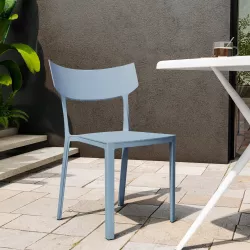 Sedia da giardino con schienale moderno polipropilene blu - Zest