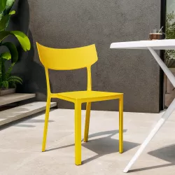 Sedia da giardino con schienale moderno polipropilene giallo - Zest