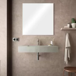 Lavabo sospeso rettangolare 100x46 cm in hpl grigio cemento alfa - Jalama