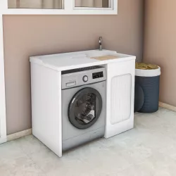 Colavene Lavacril On lavatoio copri lavatrice con lavabo ABS bianco  73x67x109h cm