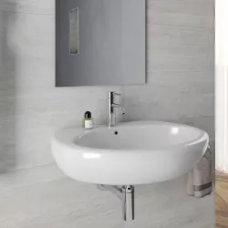 Lavabo sospeso in ceramica bianca 68 cm - Clear