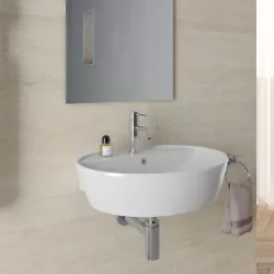 Lavabo sospeso in ceramica bianca 57 cm - Clear