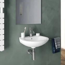 Lavabo circolare sospeso in ceramica bianca 45 cm - Mystic