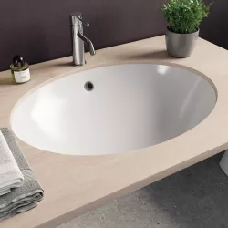 Lavabo incasso sottopiano ovale 53,5 cm in ceramica bianca - Doria