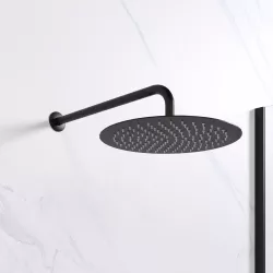 Set soffione ultraslim 30 cm con braccio doccia 40 cm nero opaco