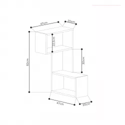 Mensola 91x20 cm in legno rovere scuro e cacao - Kantiko