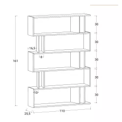 Libreria 125x129h cm in legno bianco - Kantiko