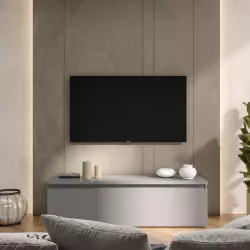 Porta tv 138x40h color grigio ardesia con cassettone - Clary