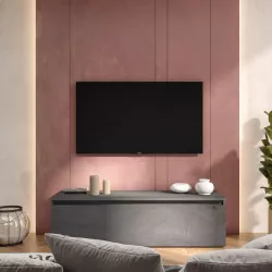 Porta tv 138x40h color grigio piombo con cassettone - Clary