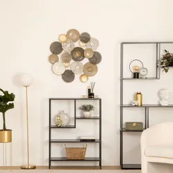 Decorazione da parete 80h cm in metallo oro e multicolore