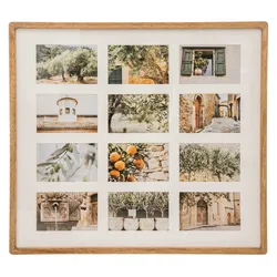Cornice multipla 59x54h cm in legno di mango per 12 foto